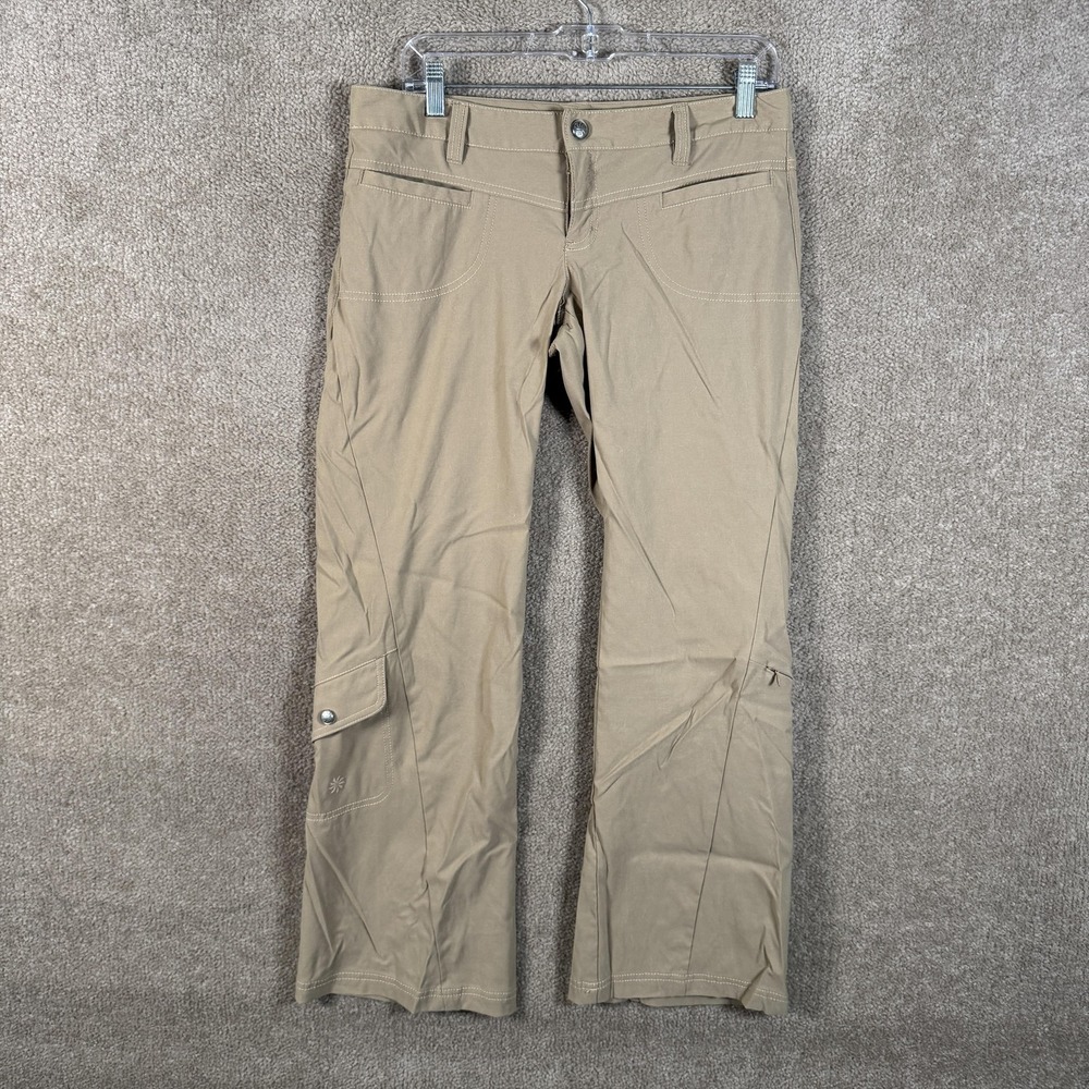 Athleta Pants Womens 8P Tan Nylon Hiking Outdoor Cargo Trail Travel‎ Stretch